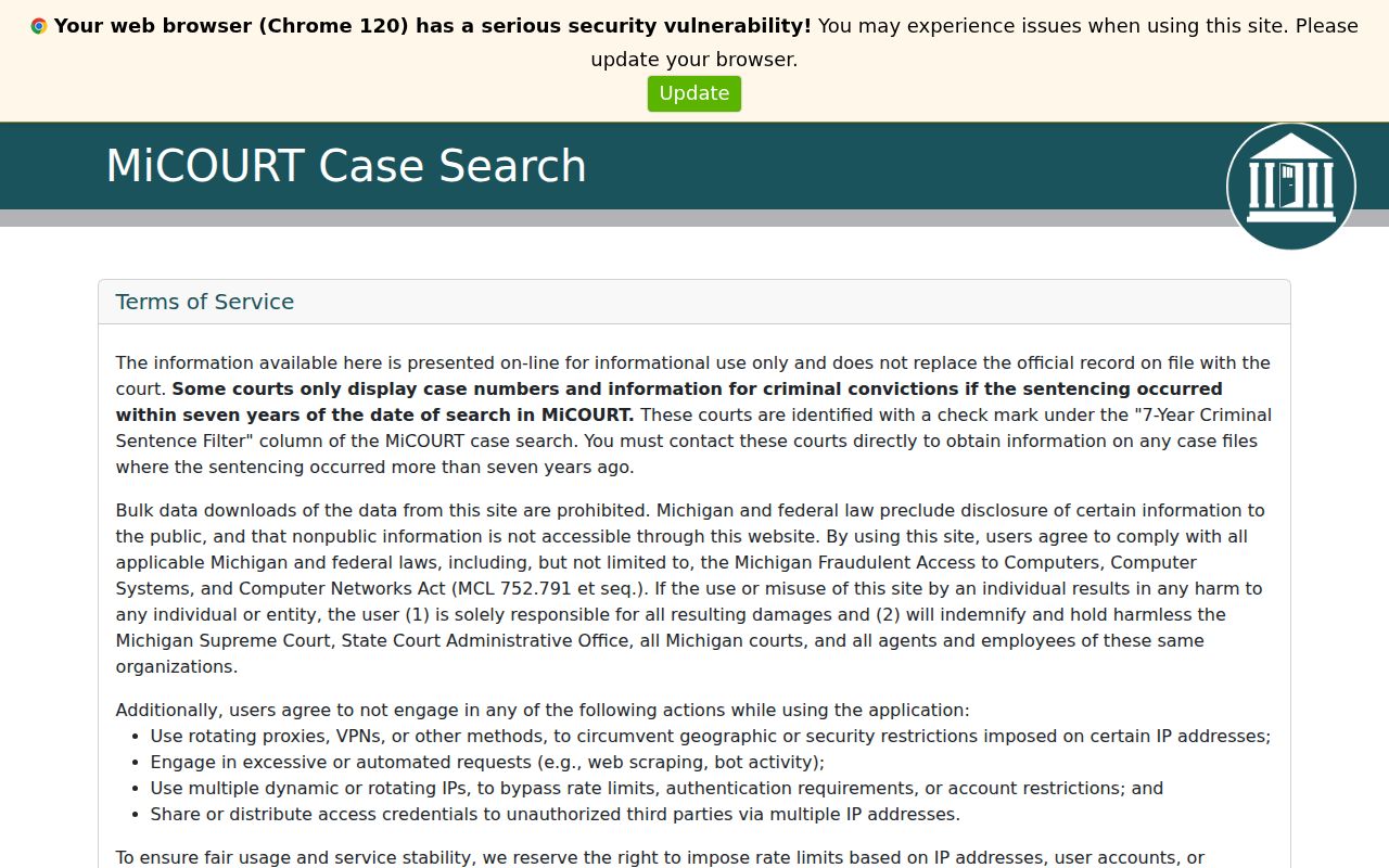 Port Huron residents directory MiCOURT case name search