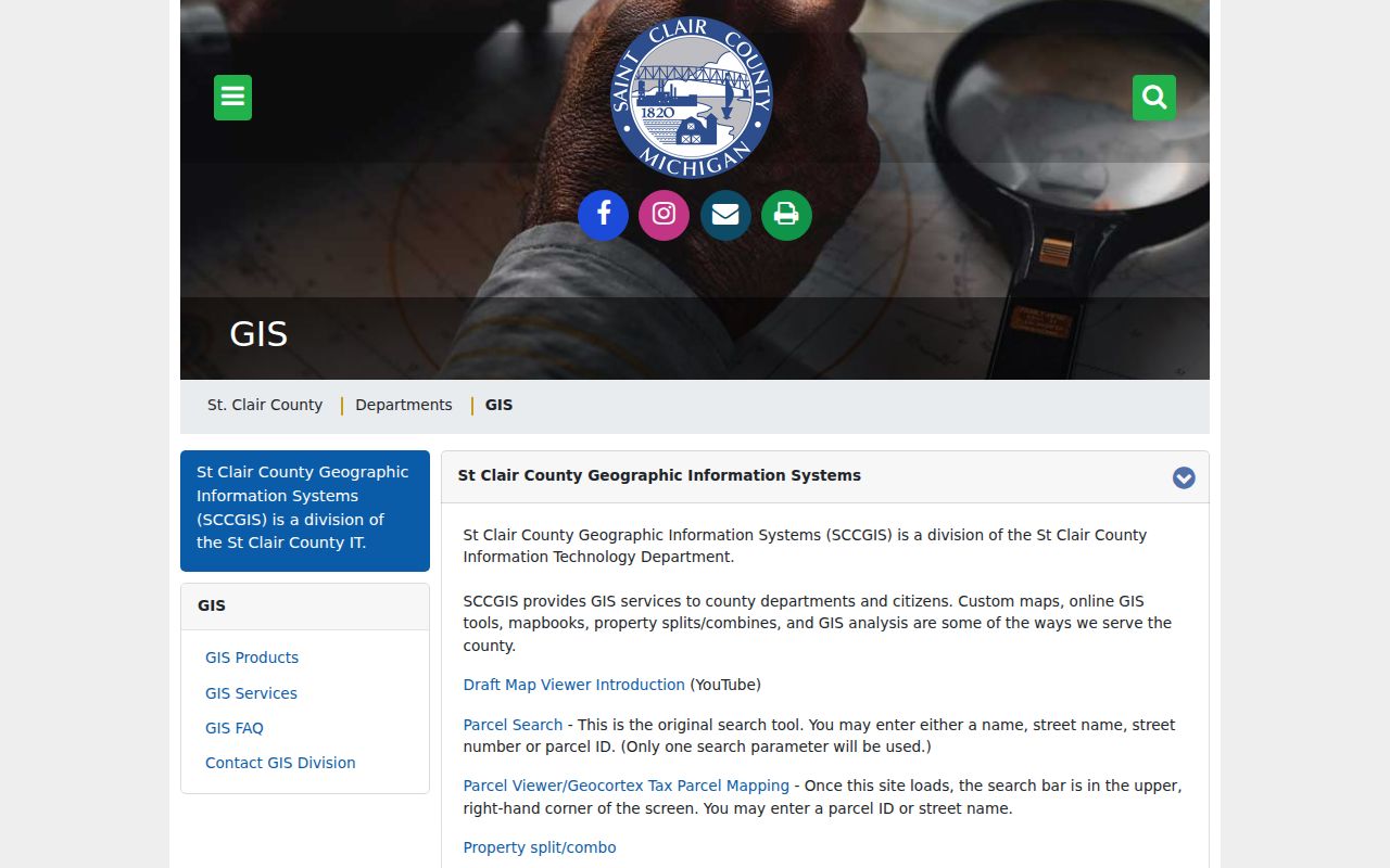 Port Huron street directory county GIS parcel search and Parcel Viewer instructions